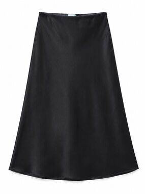 Amazon Black A-Line Satin Skirt